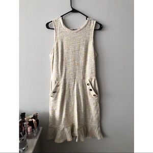Women’s Ann Taylor Loft Yellow and White Tweed Dress Size 6